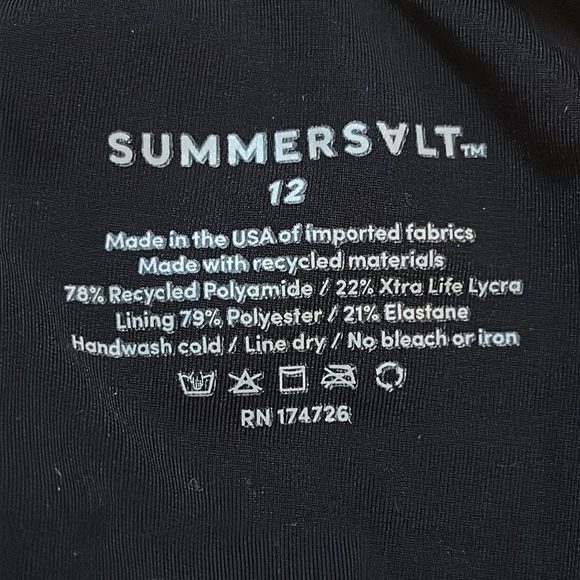 Summersalt sz 12 deep dive plunge one pieces black bathing suit great condition - Picture 4 of 8